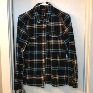 Patagonia Black Plaid Shirt Size 6